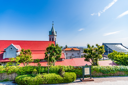 Hokkaido scenery in summer, Motomachi Roman Catholic Churchのeditorial素材