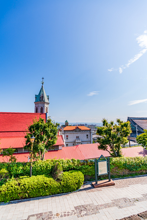 Hokkaido scenery in summer, Motomachi Roman Catholic Churchのeditorial素材