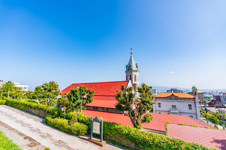 Hokkaido scenery in summer, Motomachi Roman Catholic Churchのeditorial素材