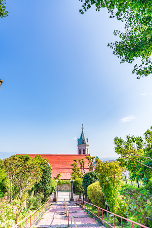 Hokkaido scenery in summer, Motomachi Roman Catholic Churchのeditorial素材