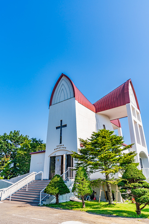 Hokkaido scenery in summer, Hakodate St. John's Churchのeditorial素材