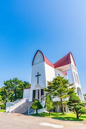 Hokkaido scenery in summer, Hakodate St. John's Churchのeditorial素材