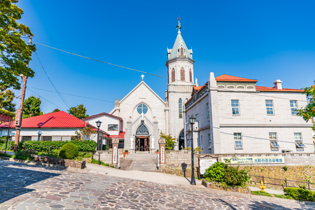 Hokkaido scenery in summer, Motomachi Roman Catholic Churchのeditorial素材