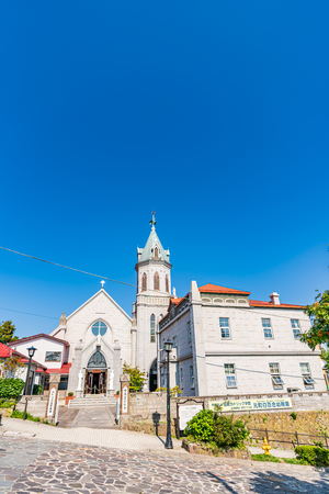Hokkaido scenery in summer, Motomachi Roman Catholic Churchのeditorial素材