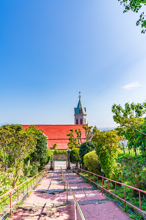 Hokkaido scenery in summer, Motomachi Roman Catholic Churchのeditorial素材