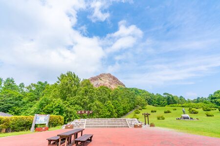 Hokkaido, Shikotsu Toya National Park, Showa Shinzanの写真素材