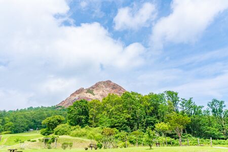 Hokkaido, Shikotsu Toya National Park, Showa Shinzanの写真素材