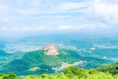 Hokkaido, Shikotsu Toya National Park, The Summit of Mt. Usuの写真素材