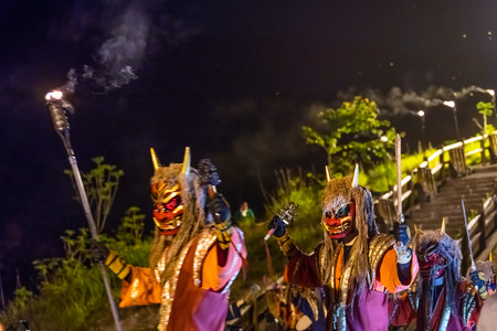 Summer scenery in Hokkaido, Oni Fireworks at Noboribetsu Jigokudani