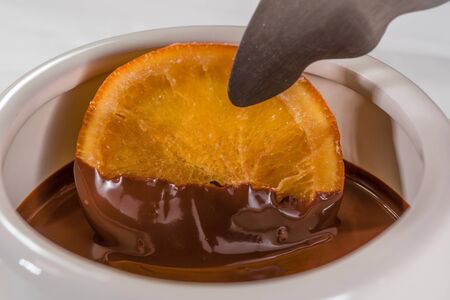 Orange Confit Chocolate Fondueの写真素材