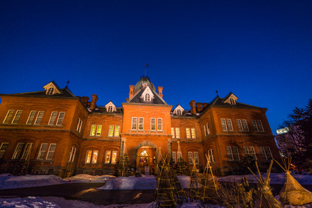 Winter in Hokkaido, Hokkaido Red Brick Government Building (Former Hokkaido Government Office Building) Light-up Eventのeditorial素材
