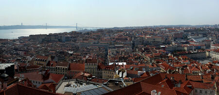 Panorama of the Lisbon city from the high hill