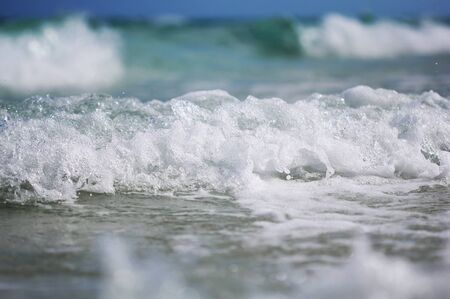 The view on the ocean water with waves