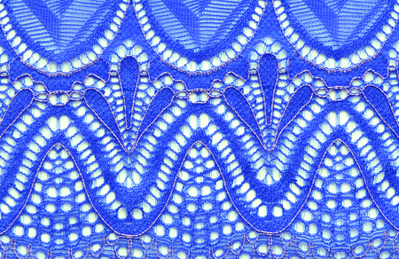 The macro shot of the blue lace texture material