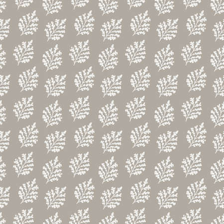 Floral pattern with hand-drawn herb leavesのイラスト素材