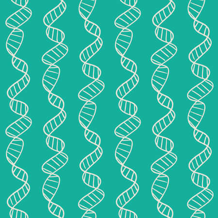 Hand-drawn DNA seamless pattern. Abstract pattern based one DNA doodles.のイラスト素材