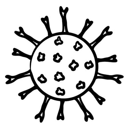 Hand-drawn coronavirusのイラスト素材