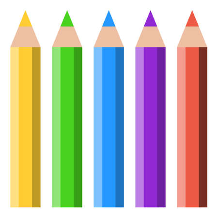 Colored pencils isolated on a white backgroundのイラスト素材