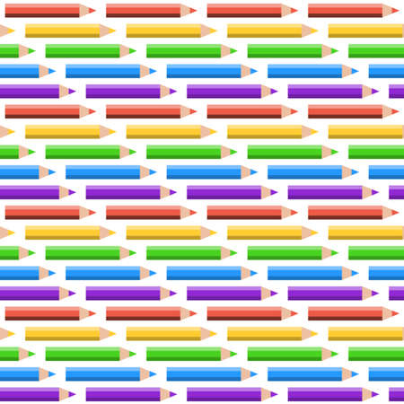 Rainbow seamless pattern with colored pencilsのイラスト素材
