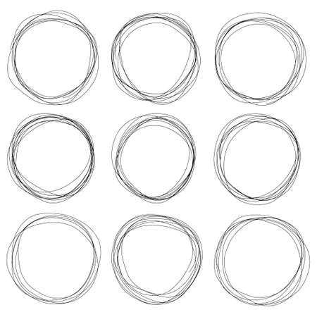 Set of doodled circlesのイラスト素材