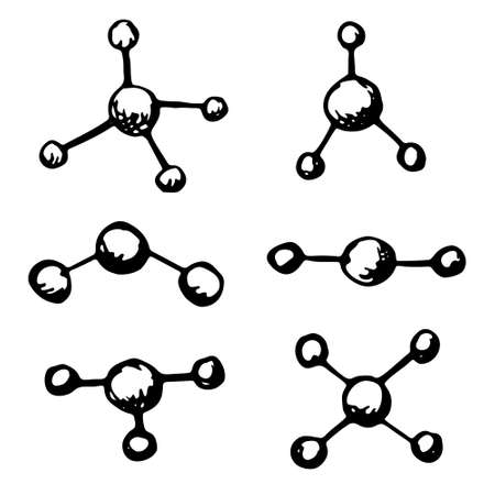 Hand-drawn moleculesのイラスト素材