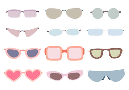 Set of sunglasses and eyeglassesのイラスト素材