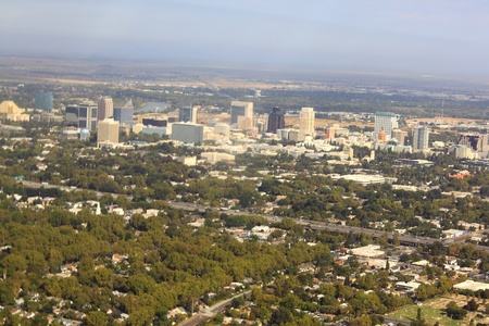 Sacramento City California USA, aerial viewの写真素材