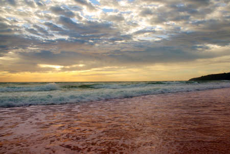 Sunset on the beach, Karon, Phuket, Thailandの写真素材