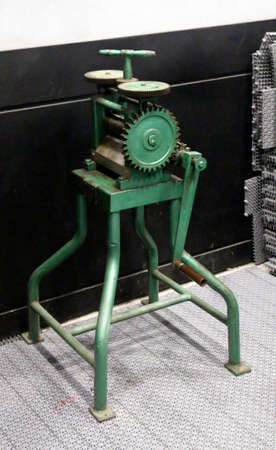 Rolling mill for making jewelry. Gems Gallery, Phuket Island, Thailand