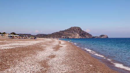 Afandou beach, Mediterranean Sea, Rhodes, Greeceの写真素材