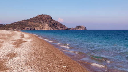 Afandou beach, Mediterranean Sea, Rhodes, Greeceの写真素材