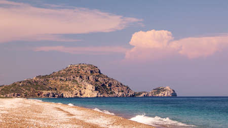 Afandou beach, Mediterranean Sea, Rhodes, Greeceの写真素材