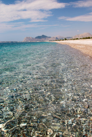 Afandou beach, Mediterranean Sea, Rhodes, Greeceの写真素材