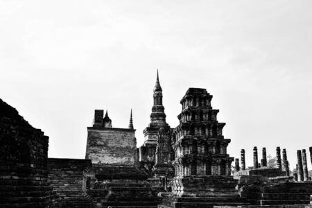 Buddha statue in Wat Mahathat temple, Sukhothai Historical の写真素材