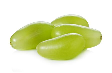 green grapes isolated on the white backgroundの写真素材