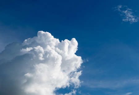 blue sky background with tiny cloudsの写真素材