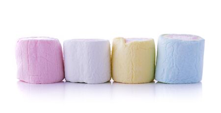 marshmallows on white backgroundの写真素材
