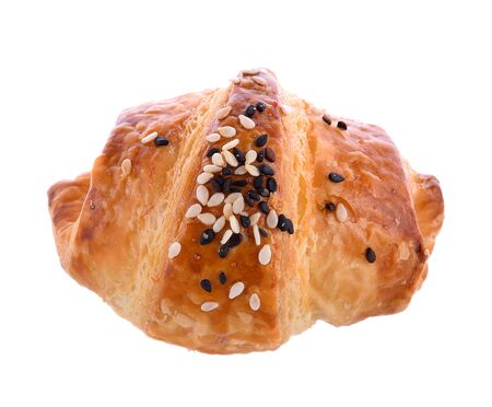 sesame bread on white backgroundの写真素材