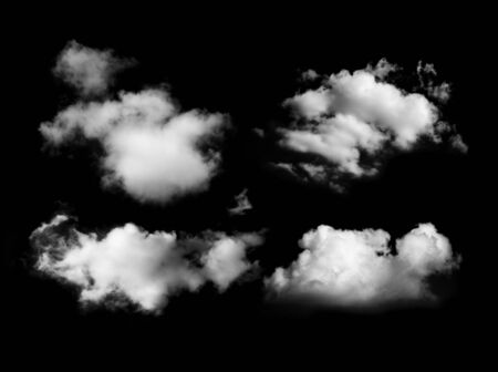 Clouds on black backgroundの写真素材