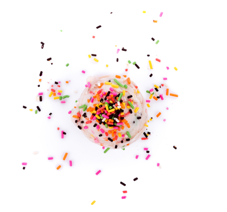 Ice cream scoops on white background