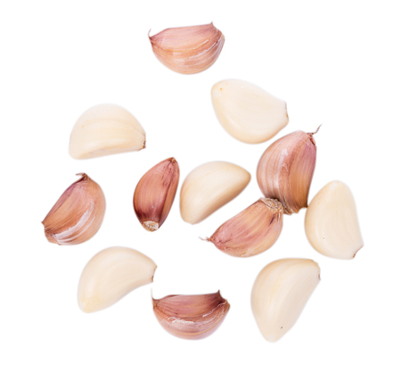 Garlic isolated on white backgroundの写真素材
