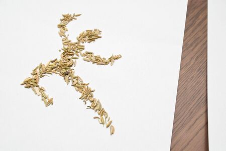 Cumin seed - human dance figureの写真素材