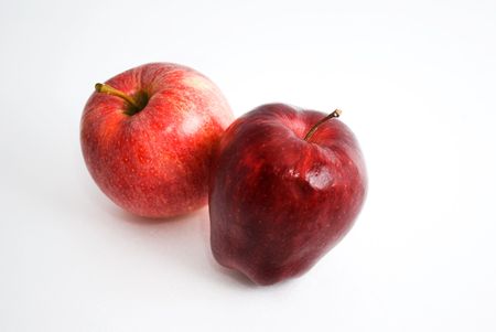 Two red applesの写真素材