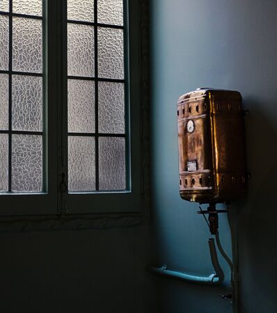 Vintage Water Heater, La Pedrera, Casa Mila, Barcelonaの写真素材
