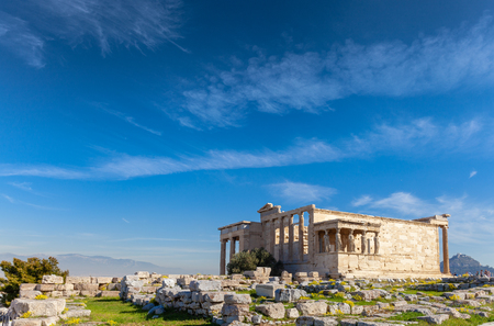 Greek temple on the north side of the Acropolis of Athens in Greece.の写真素材