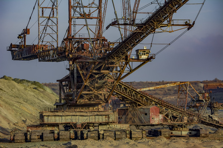 Open development. Huge machines manganese ore is mined in open pits. Metallurgical industry in Ukraine.の写真素材