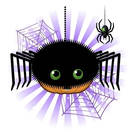 Halloween pumpkin Jack o lantern in halloween spider costume のイラスト素材
