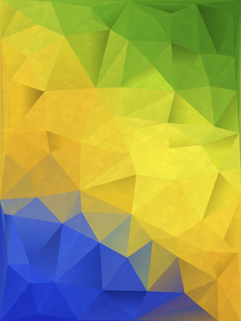 Abstract Geometric background in Brazil flag concept  File contains Gradients, clipping mask のイラスト素材