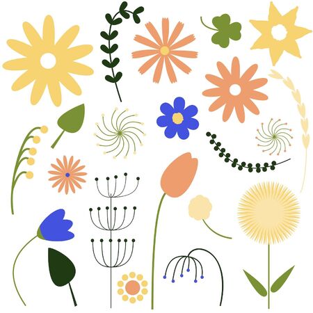 floral elementsのイラスト素材