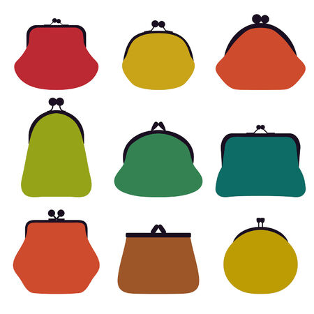 set of colorful pursesのイラスト素材